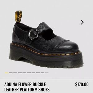 ADDINA FLOWER BUCKLE LEATHER PLATFORM SHOES